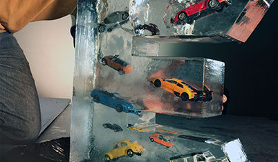 The ice logo was about to be hit with the Air Cannon.